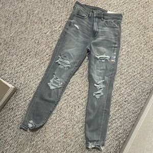 BNWT Size 6 X-Short American Eagle Skinny Stretch Grey Jeans